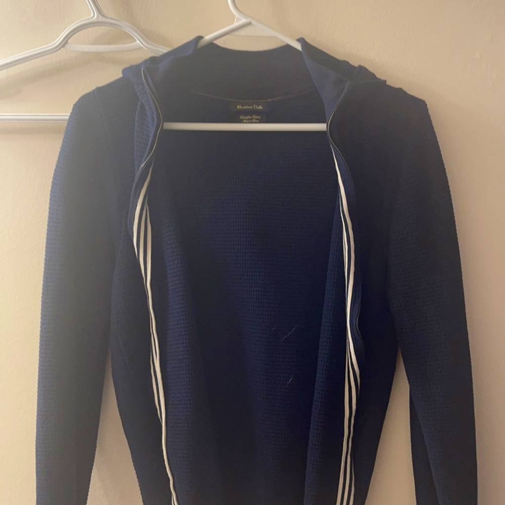 Blue Zip Sweater for men. Massimo Dutti, small.